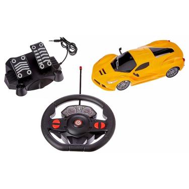 Imagem de Carrinho Racing Control Speed X com Volante e Pedal Amarelo 1:16 BR1143 - Multikids