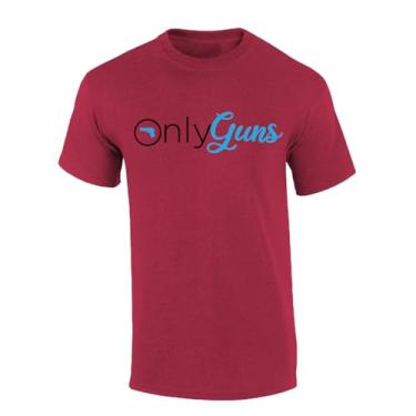 Imagem de Trenz Shirt Company Camiseta masculina de manga curta Humorous Only Guns, Cereja Antiga, 3G