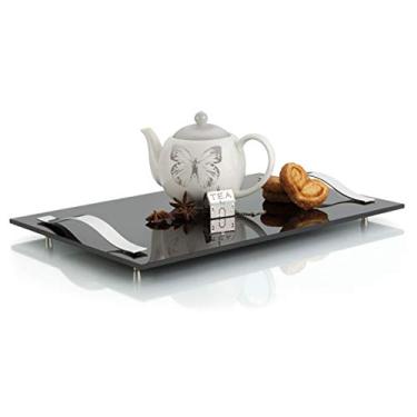 Imagem de Bandeja Retangular Forma Slim Vidro Preto 40 cm - 2720