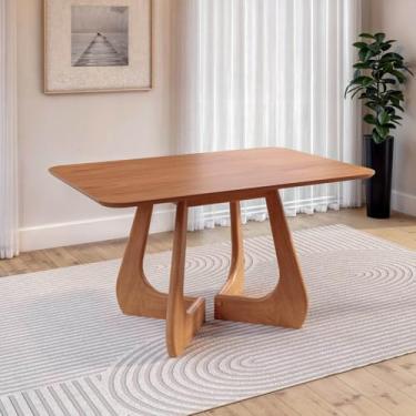 Imagem de Mesa de Jantar Retangular 4 Lugares 140x90cm Paineira Cabecasa Madeiramadeira Champanhe