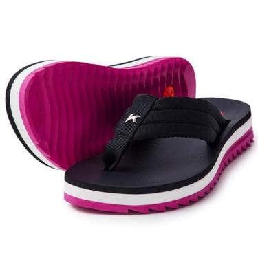 Imagem de Chinelo Kenner Kyra Pro Comfy Feminino Preto e Rosa 38