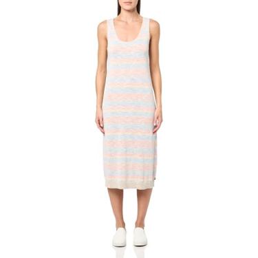 Imagem de Tommy Hilfiger Vestido esportivo listrado sem mangas comprimento midi feminino, Tanino multi, P