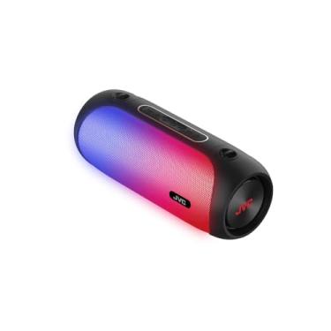 Imagem de JVC Alto-falante sem fio portátil iluminado com saídas máximas de 20 W, som dinâmico, Bluetooth 5.0, capacidade TWS, USB-C, entrada auxiliar, vida útil da bateria de até 6 horas - SPPA7BTB (preto)