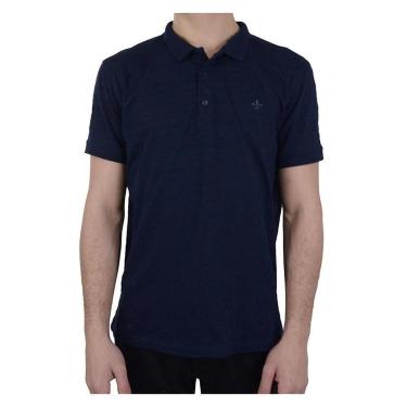Imagem de Camisa Polo Masculina Dudalina MC Listras Azul Marinho - 774305134-Masculino