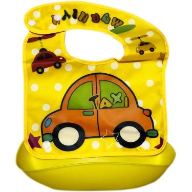 Imagem de Babador Plastico Com Bolso Pega Migalhas Colorido