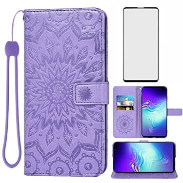 Imagem de Capa de telefone para Samsung Galaxy S10 5G Capa carteira com protetor de tela de vidro temperado e capa flip fina de couro com suporte para cartão acessórios para celular Glaxay S105G Galaxies S 10