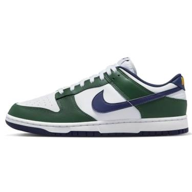 Imagem de Nike Tênis masculino retrô Dunk Low (FV6911-300, abeto/branco/ouro universitário/azul-marinho), Abeto/branco/ouro universitário/azul-marinho, 43