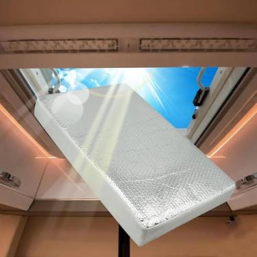 Imagem de Isolador universal de ventilação para trailer, 56 x 35,5 x 7,6 cm, capa de claraboia com superfície refletiva, sombra de claraboia, economia de energia, teto solar, serve para trailers de 35,5 x 35,5