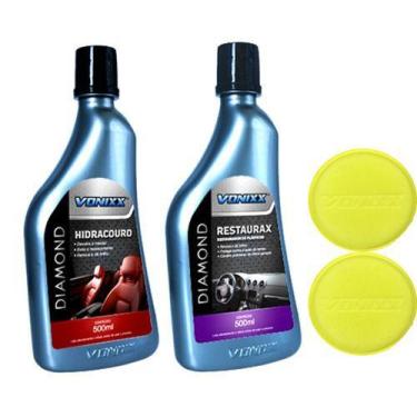 Imagem de Kit Hidratação Couro Restaurador Plásticos Aplicador Vonixx