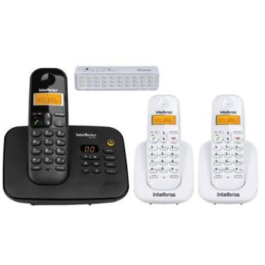 Imagem de Kit Telefone Fixo sem fio Com Secretaria Eletronica 2 Ramal - Intelbra