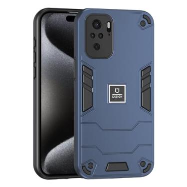 Imagem de Kukoufey Capa de telefone compatível com Xiaomi Poco M5s 4G, compatível com Xiaomi Redmi Note 10 4G / Note 10S 4G M2101K7BG/BI Capa protetora de camada dupla TPU à prova de queda TPU + PC 2 em 1 azul
