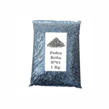 Imagem de Pedra Brita para Jardim n 01 Cinza Pacote 1 Kg - S.O.S Lar
