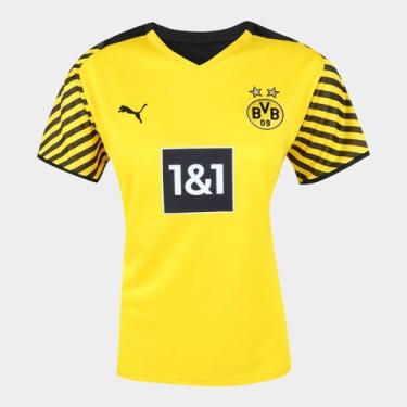 Imagem de Camisa Borussia Dortmund Home 21/22 s/n Torcedor Puma Feminina, Amarel