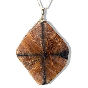 Imagem de Colar Pedra da Cruz ou Quiastorita 35 a 40mm Prata 950