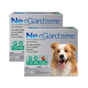 Imagem de Kit 2 NexGard Contra Pulgas e Carrapatos para Cães de 10,1 a 25kg 1 Ta