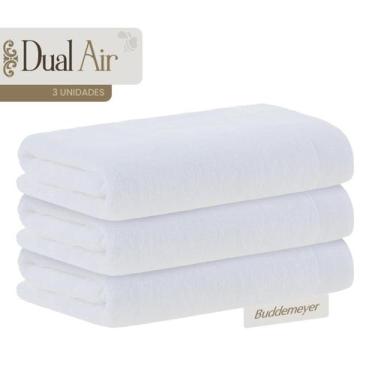 Imagem de 3 Toalhas Buddemeyer Rosto Dual Air 100% Algodão Brancas