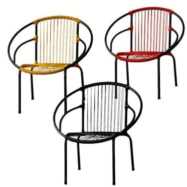 Imagem de Kit 3 Cadeiras Eclipse Fibra Sintética Cores Diversas Panero