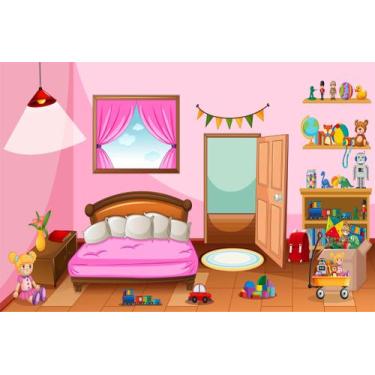 Imagem de Painel de Lona Quarto de Menina Brinquedos - Fabrika de Festa, 300x200