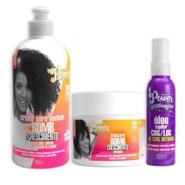Imagem de Soul Power Bomb Crescimento Masc 400ml + Cpp 500ml + Text Óleo 100ml