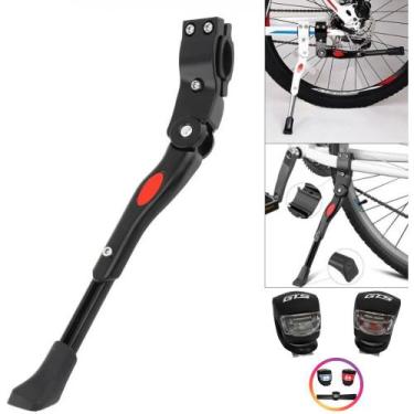 Imagem de Descanso Bicicleta Pezinho Lateral Aro 20 a 29 + Par Sinalizador Bike 