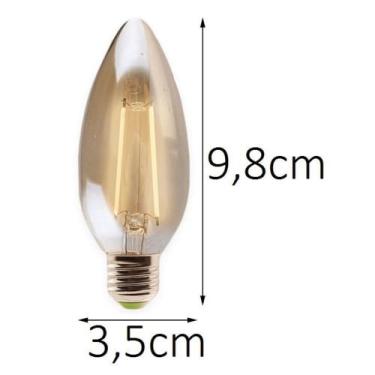 Imagem de Kit 3 Lâmpada Led Filamento Vela 2w E14 - GMH 220V