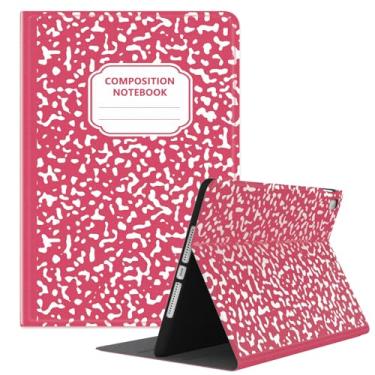 Imagem de Jarviwiin Capa para iPad 9ª/8ª/7ª geração 2021/2020/2019 de 10,2 polegadas com suporte para lápis/suporte multiângulo, capa fólio para iPad 9 8 7 Gen 10,2 polegadas (Notebook rosa)