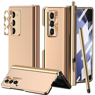 Imagem de YQODSZ Capa para Samsung Galaxy Z Fold 5 com S Pen + suporte para caneta, [proteção de duas dobradiças] [Protetor de tela] Proteção de cobertura total para lente da câmera, capa fina para celular Z