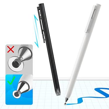 Imagem de Caneta Stylus para telas sensíveis ao toque (2 peças), caneta de toque universal com ponta de disco menor para Apple iPad/Pro/Air/Mini/iPhone/Max/Samsung Galaxy Tablet/Amazon Fire