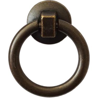 Imagem de Puxadores de anel em bronze antigo e preto para gavetas, gavetas, armários de cozinha (bronze antigo), ferragens de armário