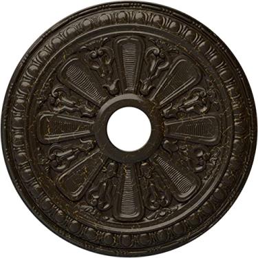 Imagem de Medalhão de teto Ekena Millwork CM23BISHC Bristol, 23 1/2OD x 3 7/8" ID x 1" P (serve em toldos até 3 7/8"), pedra pintada à mão coração rachadura