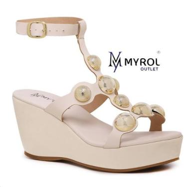 Imagem de Sandália Aranha Feminina Myrol Outlet Plataforma AnaBela Meia Pata com
