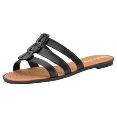 Imagem de Tamanco feminino flat moleca 5297566, Preto, 37