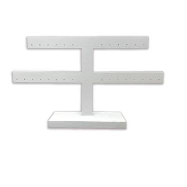 Imagem de Expositor de Bijuteria Porta Brinco  Formato T Duplo - Médio - Madeira