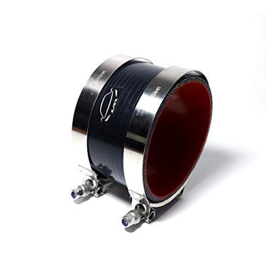 Imagem de LTI-DIRECT LTI Universal 102 mm 4-Ply Reforçado Alto Desempenho 10.2 cm ID Straight Silicone Mangueira Acoplador + Braçadeira de Parafuso T Aço Inoxidável 304 (10 cm PRETO)