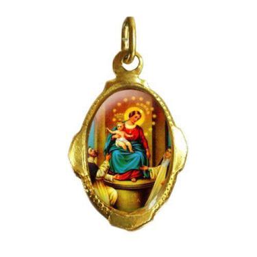 Imagem de Pingente Medalha Nossa Senhora do Rosário Resinada - FORNECEDOR 17