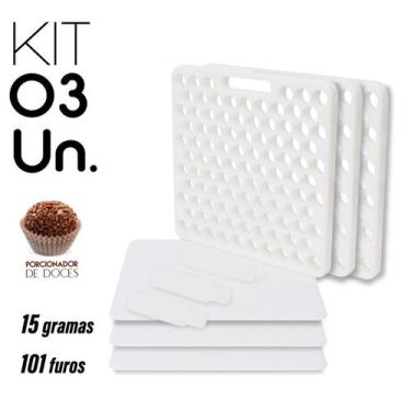 Imagem de Kit 3 Placa Porcionadora de Doces Brigadeiro 15g 101 Furos - no brand