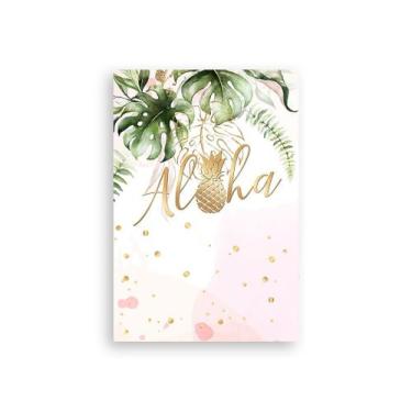 Imagem de Painel De Festa Vertical 1,50 x 2,20 - Tropical Aloha Aquarela Rosa 01