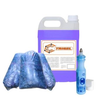 Imagem de Estopa Azul 2Kg. Marcador Industrial & Limpa Baú 5 Litros - Trigel, Az