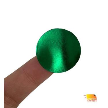 Imagem de Etiqueta Adesiva Bolinha Redonda Metalizada Holográfica 25x25mm - Etiq