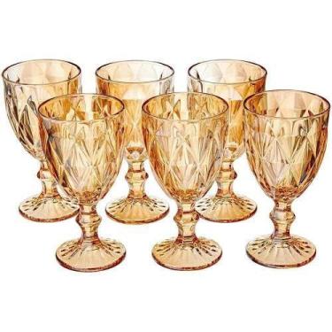 Imagem de 12UNI Taça Copo Bico de Jaca 330ML Ambar Metalizada Suco Água - Class 