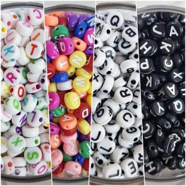 Imagem de Kit 800 Miçangas Letras Alfabeto REDONDAS - Lebelle