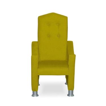 Imagem de Mini Cadeira Poltrona Infantil Troninho Decorativa Suede Amarelo