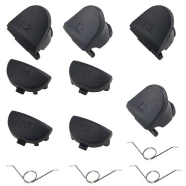 Imagem de JJHXSM 2 Sets R2R1L2L1 Replacement Plastic Trigger Buttons With ps4 Pro Controller Spring Trigger Buttons PS4 Grip Repair Parts Trigger Spring Buttons Black