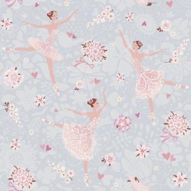 Imagem de Papel De Parede Adesivo Infantil Bailarina Ballet Balé Rosa Lilás Meni