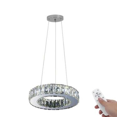 Imagem de Lustre Pendente Cristal K9 Legítimo Led Morderno Com Controle Remoto -