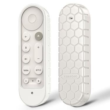 Imagem de Fintie Capa protetora para Google TV Streamer (4K) Voice Search Remote 2024 - Honey Comb Capa de silicone leve antiderrapante à prova de choque (porcelana)