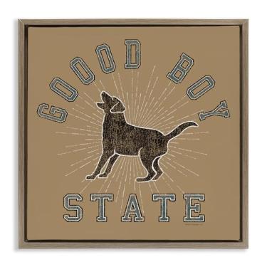 Imagem de Stupell Industries Arte de parede em tela flutuante vintage Good Boy State emoldurada por Spirit Animals/Life Is High, moldura flutuante marrom, 63 x 63 cm