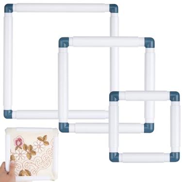 Imagem de Joyibay 3Pcs Bastidores Quadrados para Bordado, Molduras de Plástico para Ponto Cruz, Molduras Quadradas para Clipes para Bordado, Ferramentas de Costura Diy para Ponto Cruz e Quil (, Múltiplos)