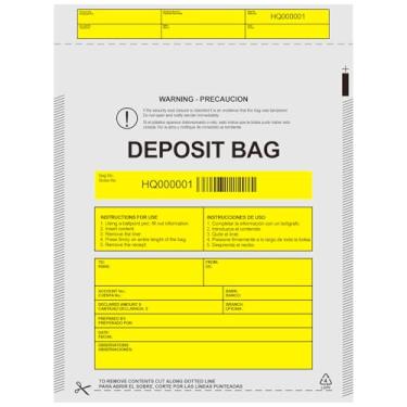 Imagem de Sacos de depósito de plástico pacote com 100 23 x 30 cm, depósitos bancários opacos, caixa registradora, bolsa de dinheiro para dinheiro, bolso bancário, inviolável, código de barras exclusivo