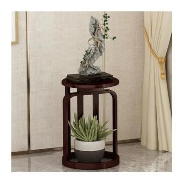 Imagem de LICONG-2020 Vaso tipo prateleira de flores bambu estilo chinês retro Chlorophytum Comosum suportes de armazenamento sala de estar organização de plantas racks vaso (cor: S)